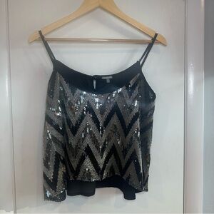 Charlotte Russe Y2K Chevron Sequin Cami. Size: Large.